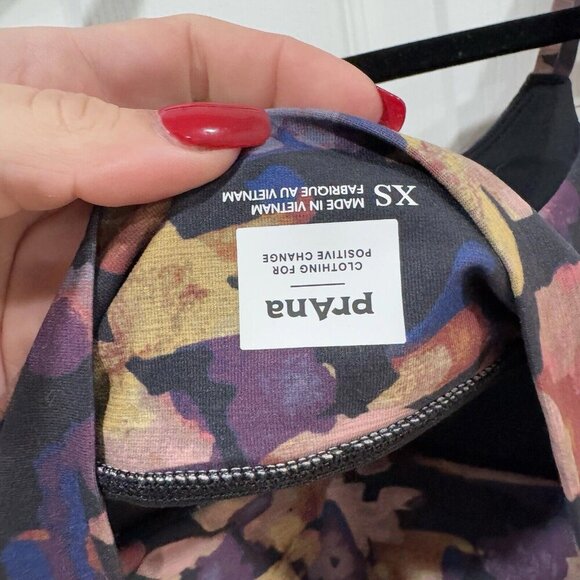 Women’s prAna Luxara L Bra Crop Top Xsmall‎ Xs Multicolor Sports Bra - Picture 3 of 5